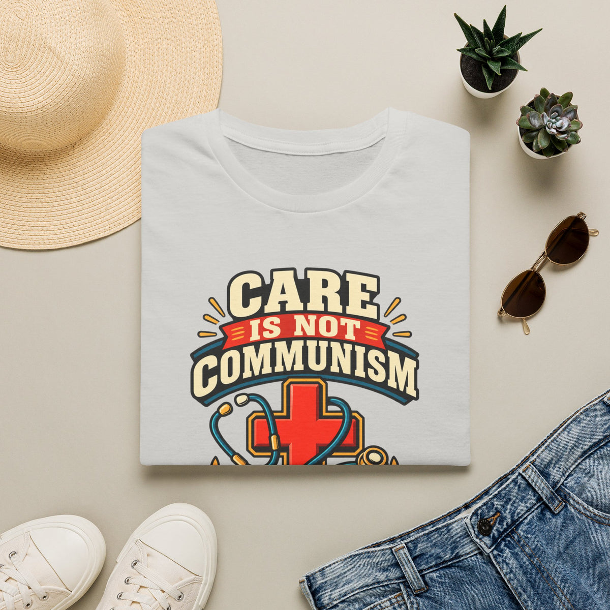 "Care Is Not Communism" Nurse/Healthcare Pride Tee