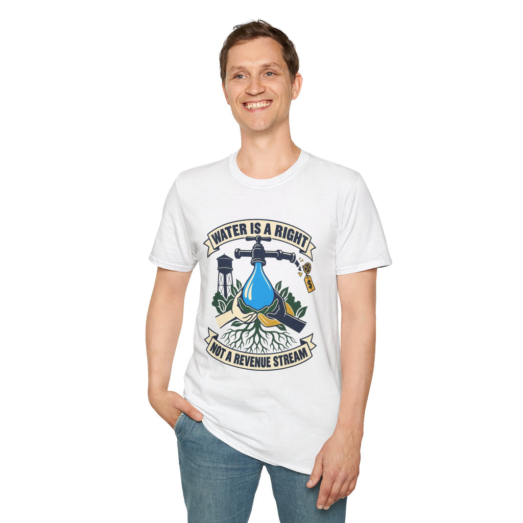 Water Is a Right T-Shirt — "Water Is a Right, Not a Revenue Stream" Environmental Tee