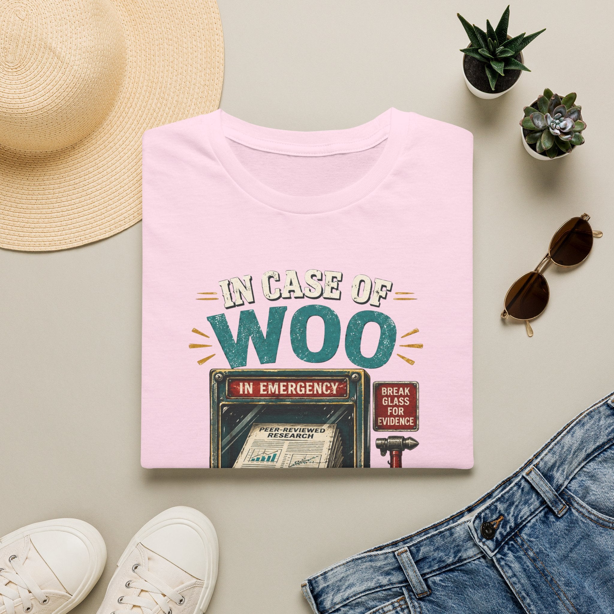 "In Case of Woo Break Out Evidence" Vintage Emergency Graphic Tee