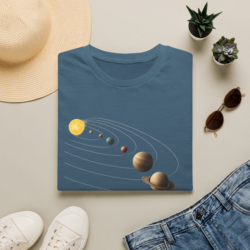 Solar System Graphic T-Shirt — Minimal Planet Lineup Tee