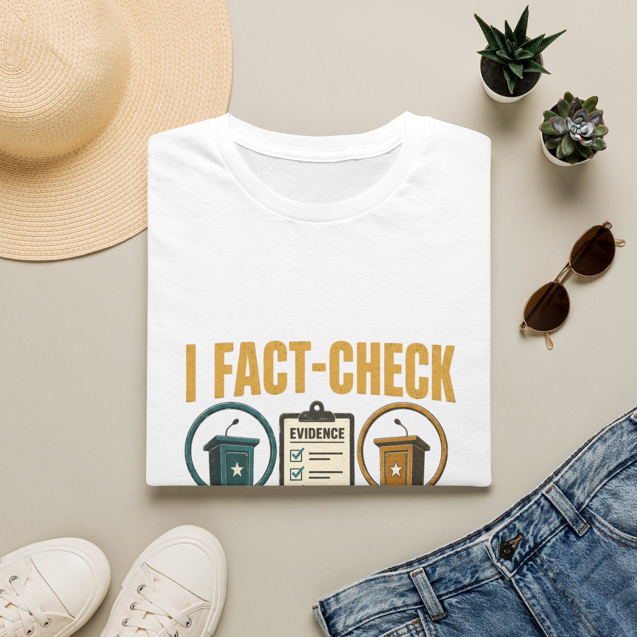 "I Fact-Check Both Sides" Graphic Tee (Humorous Political Skepticism)