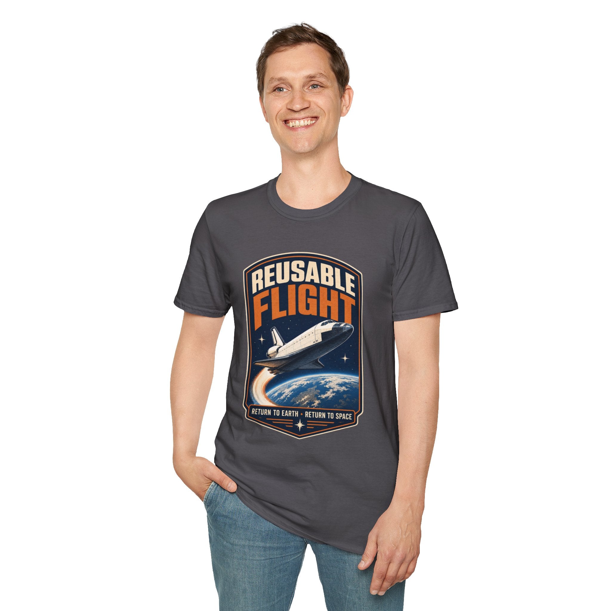 Reusable Flight T-Shirt — Space Shuttle Retro Graphic Tee