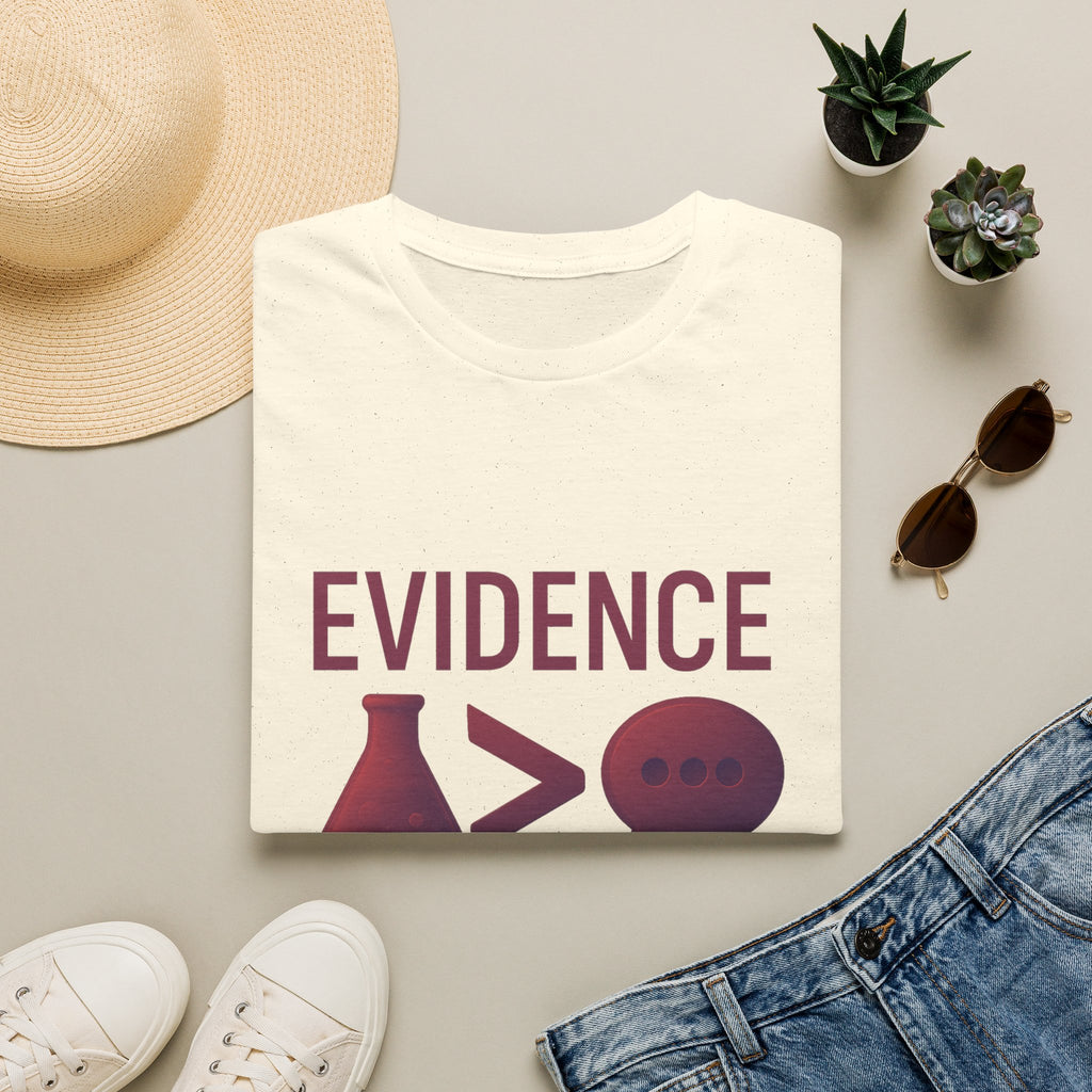 Evidence Over Opinion T-Shirt — Science & Critical Thinking Tee