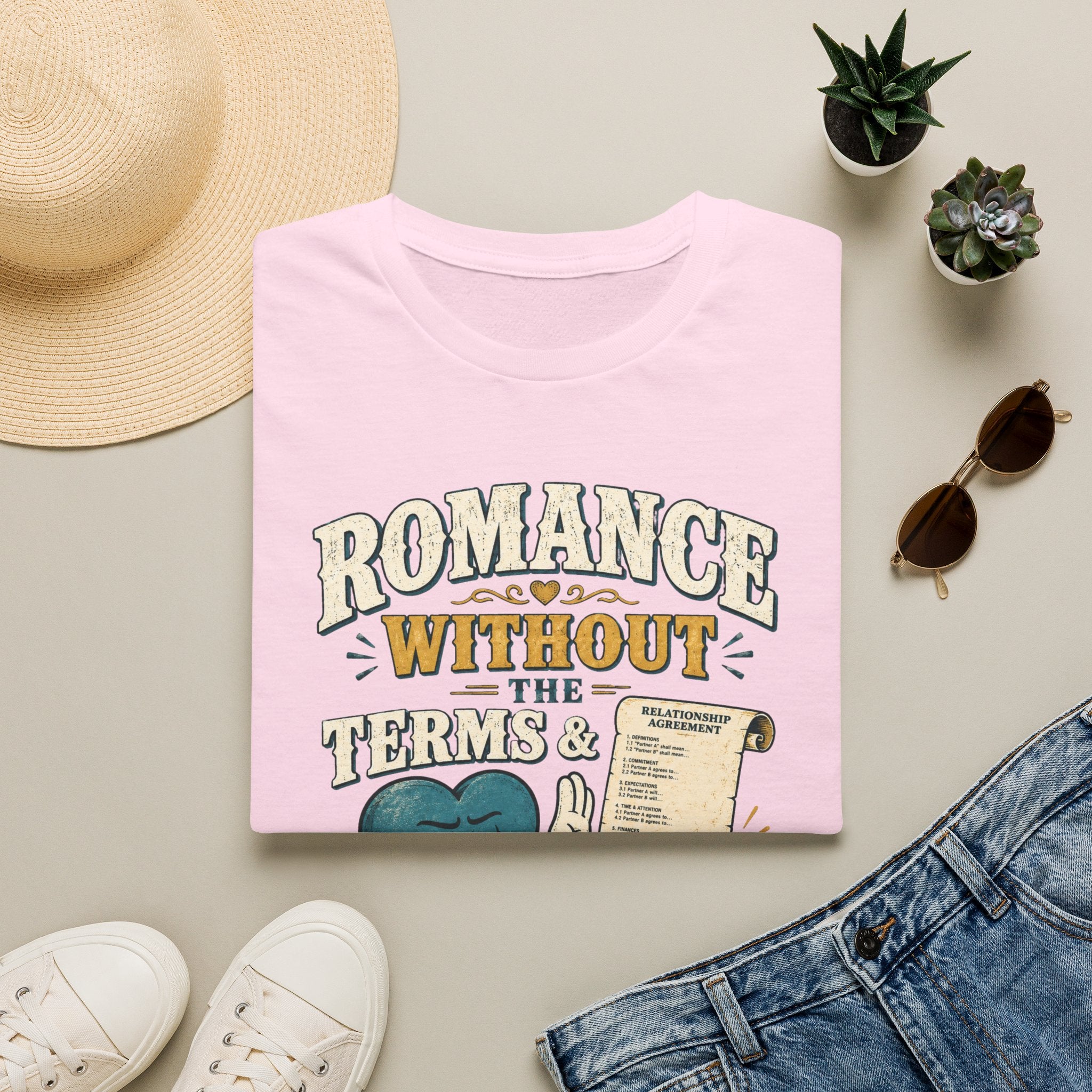 Romance Without the Terms & Conditions T-Shirt — Funny Relationship Graphic Tee
