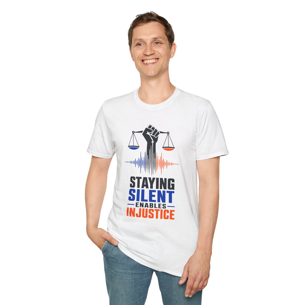 "Staying Silent Enables Injustice" Justice Fist Graphic Tee