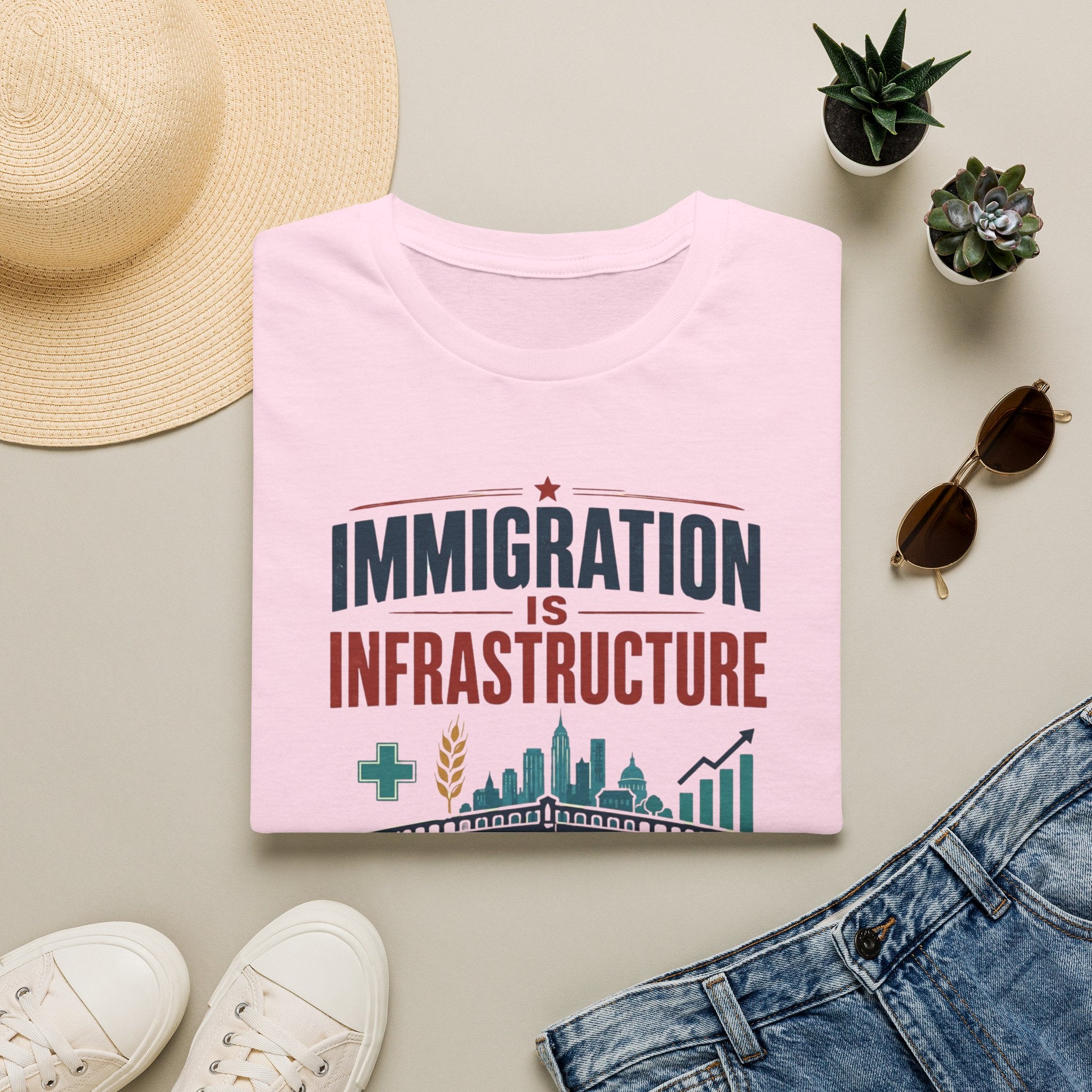 Immigration Is Infrastructure T-Shirt — Pro-Immigrant Advocacy Tee (Build People, Build Futures)