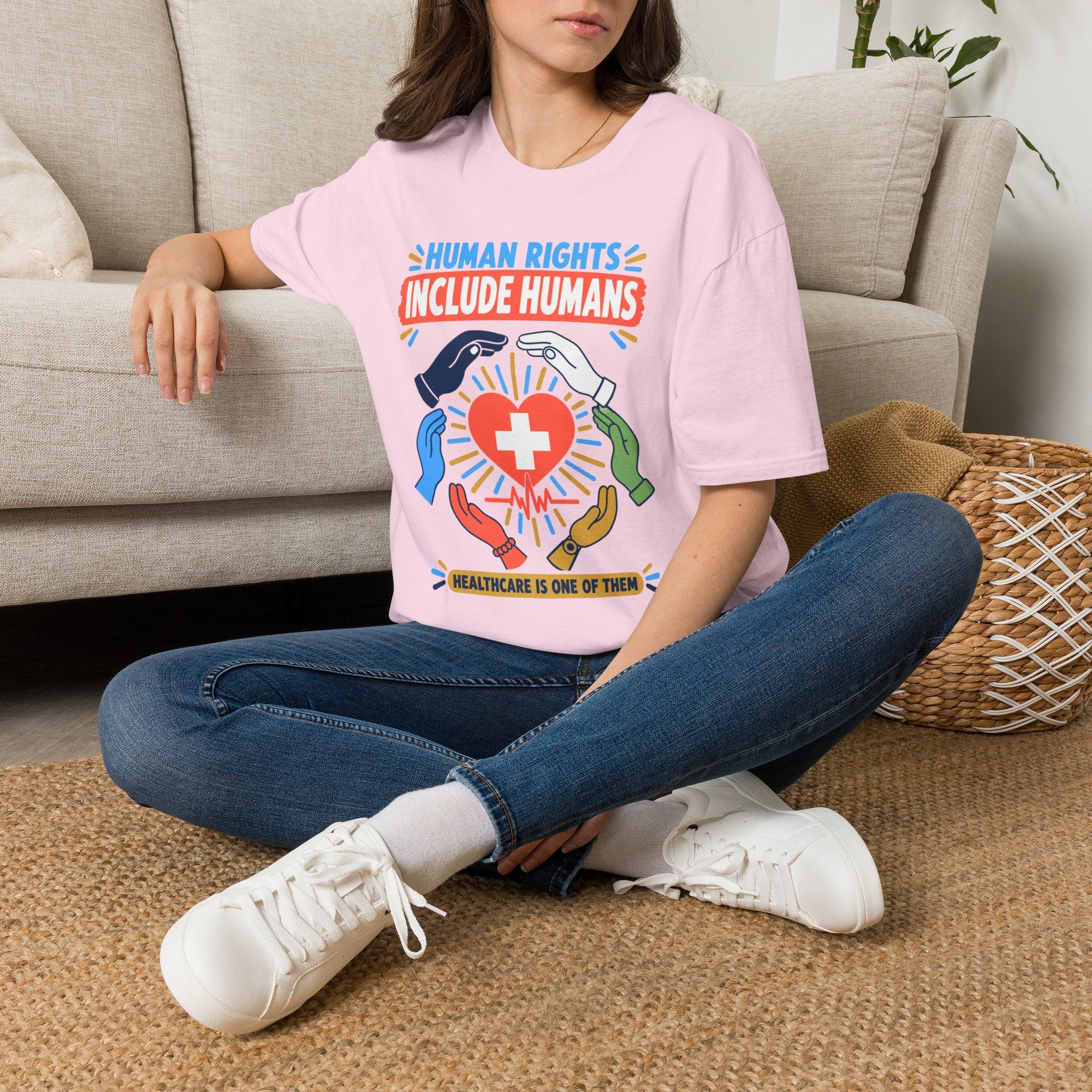 Human Rights Include Humans T-Shirt — Healthcare Worker Solidarity Tee