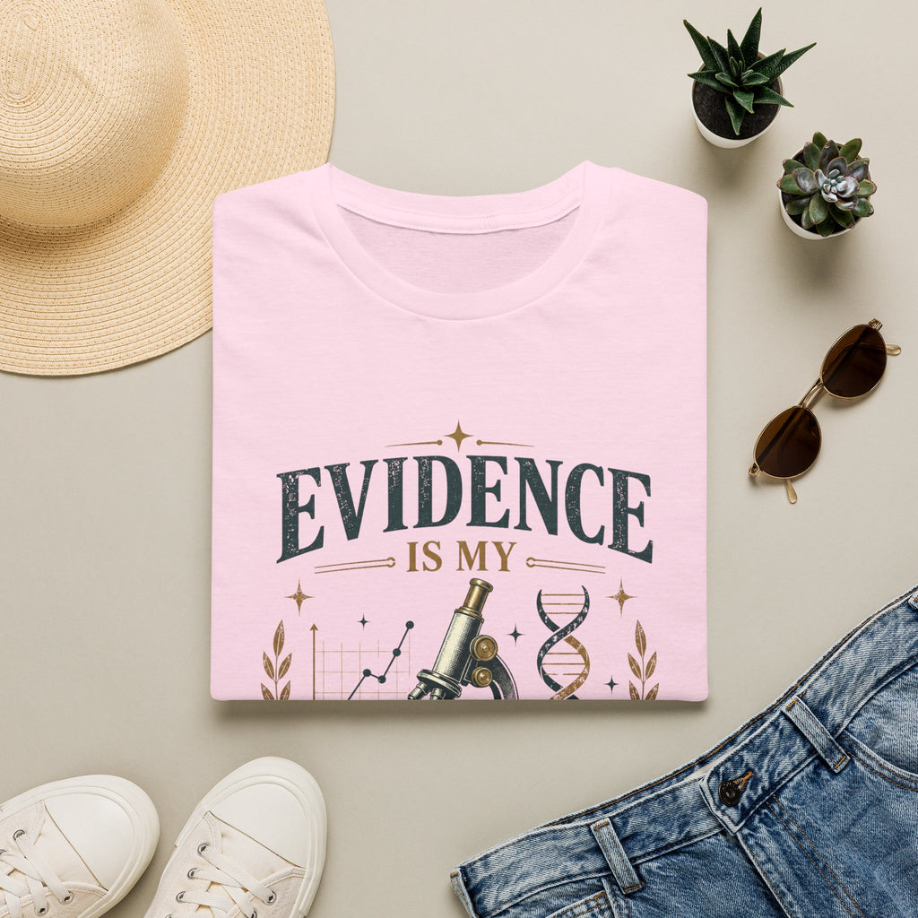 Evidence Is My Aesthetic T-Shirt — Science Lover Microscope DNA Tee
