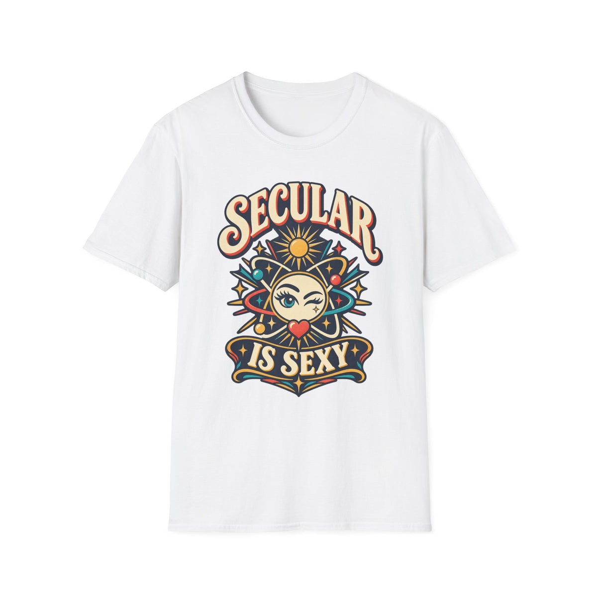 Secular Is Sexy T-Shirt — Retro Spiritual Sun Graphic Tee