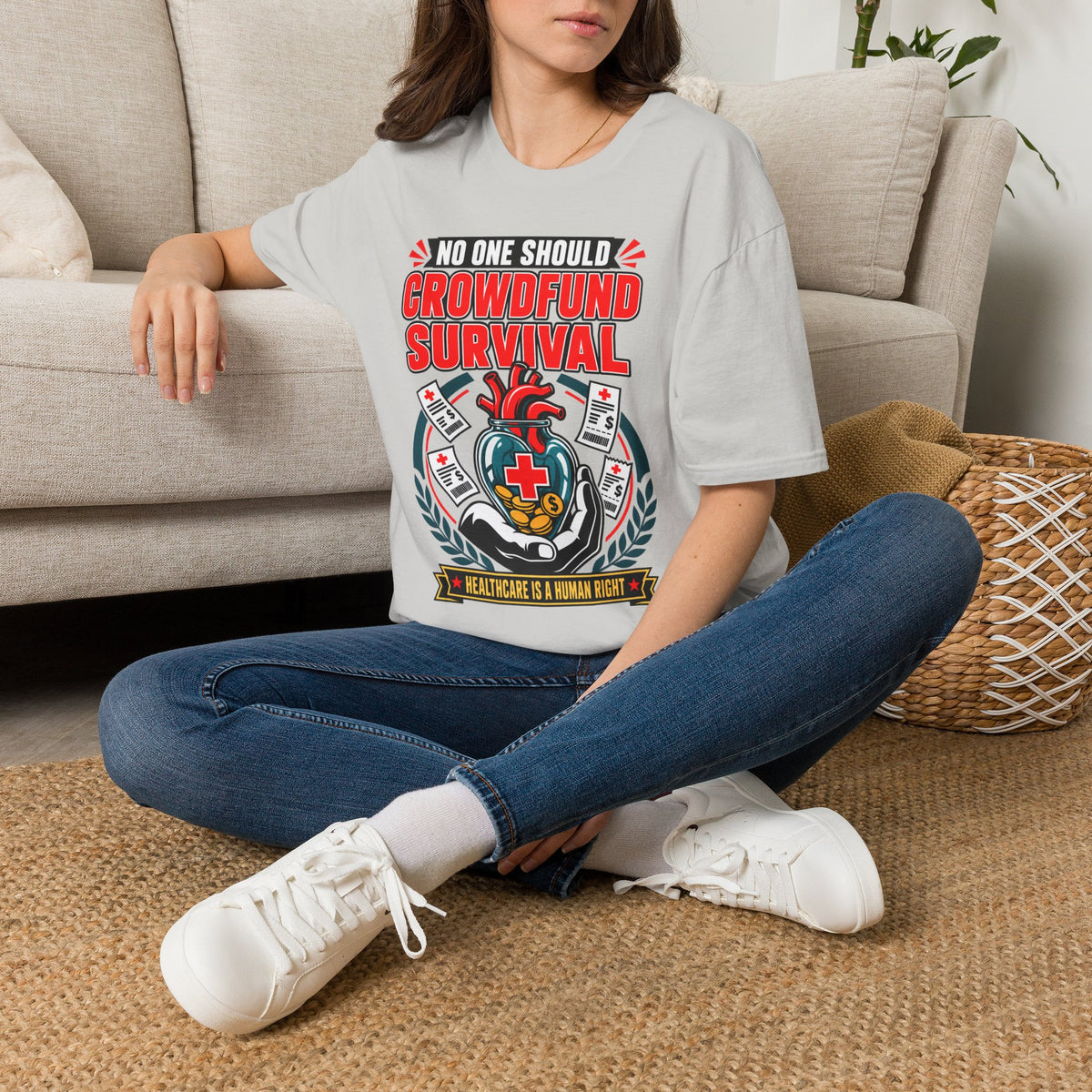 Crowdfund Survival T-Shirt — 'No One Should Crowdfund Survival' Medical Advocacy Tee