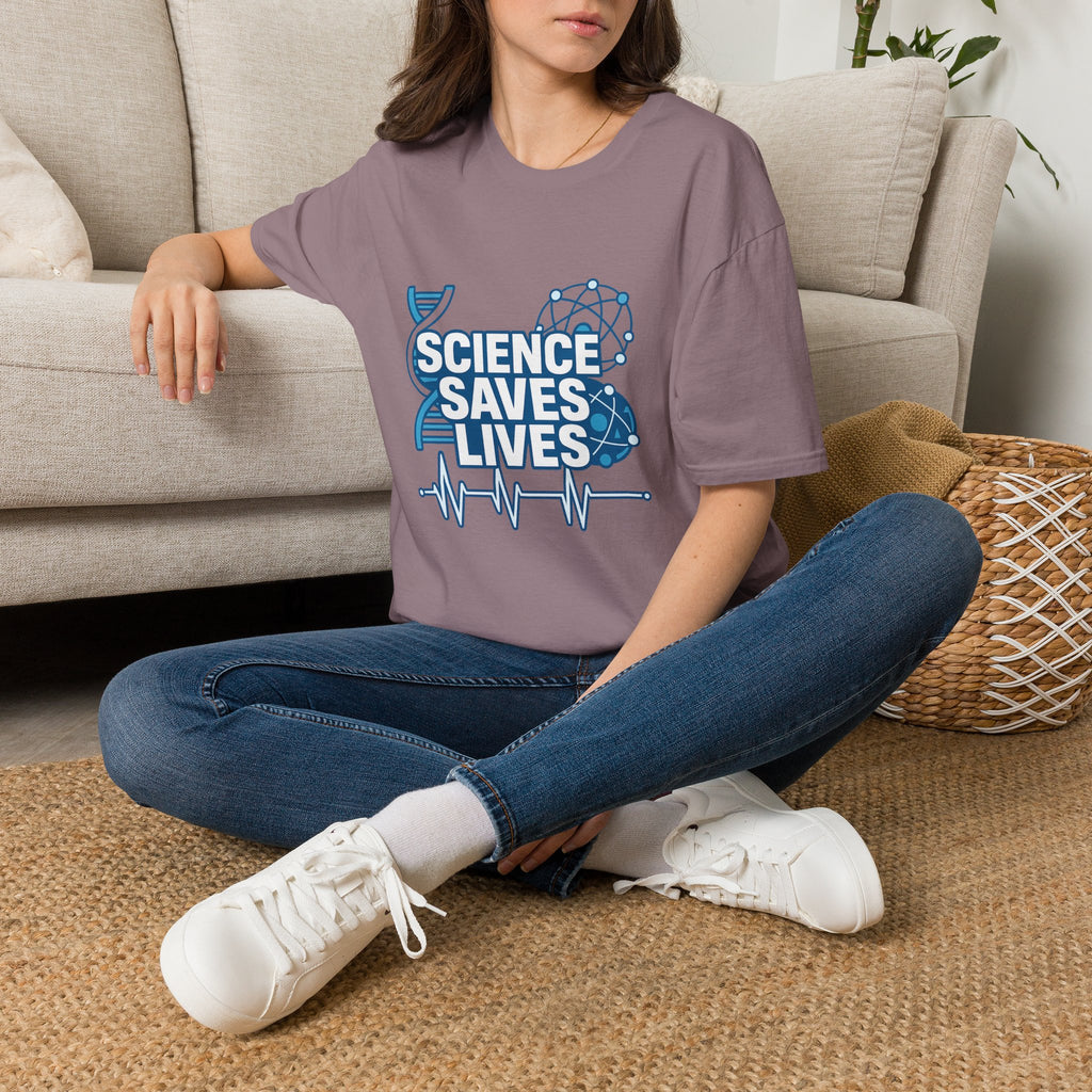Science Saves Lives T-Shirt — STEM DNA & Heartbeat Graphic Tee
