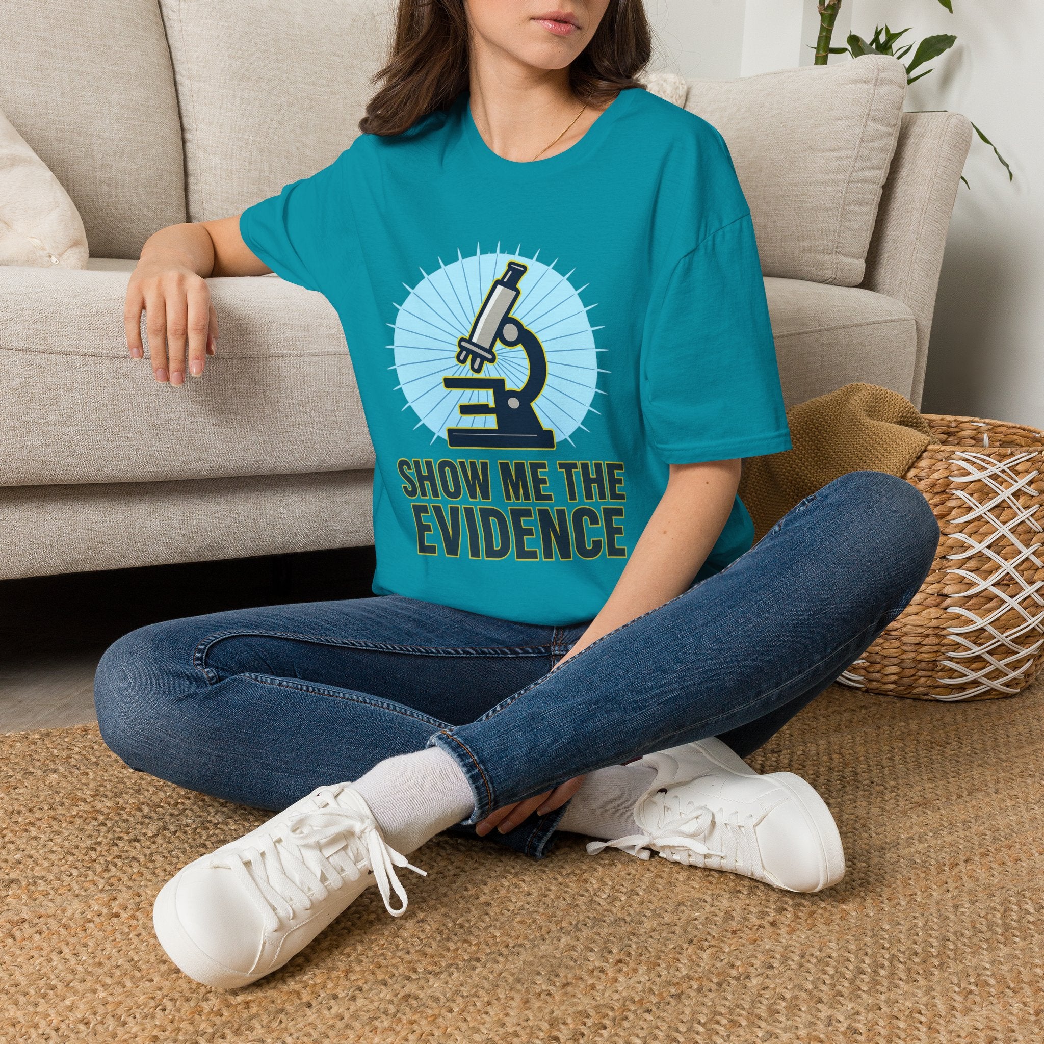 Microscope T-Shirt — "Show Me The Evidence" Science Tee for Scientists & STEM Fans