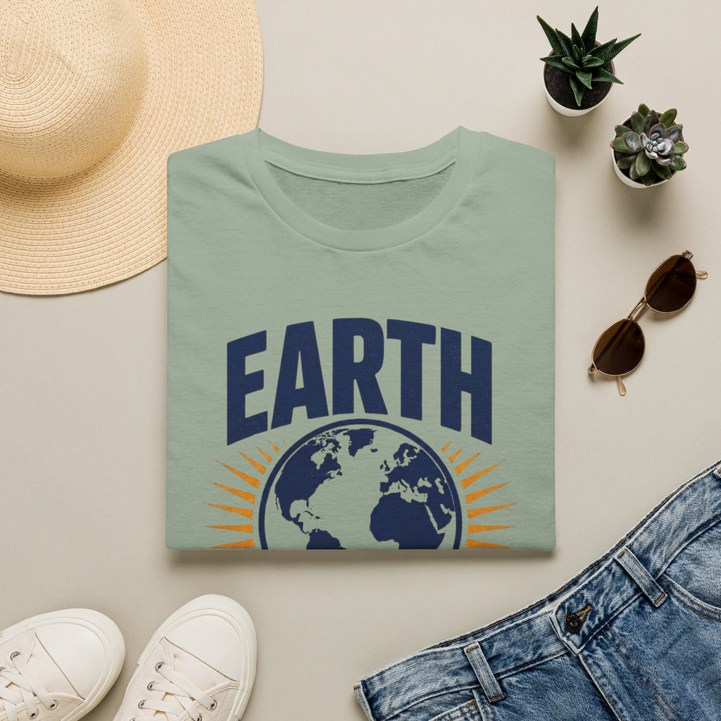 Earth T-Shirt — "Born Here, Right to Live Here" Graphic Tee