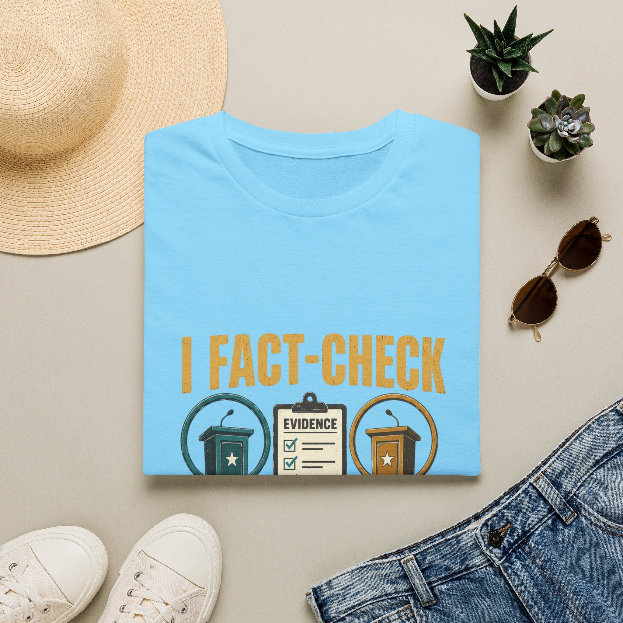 "I Fact-Check Both Sides" Graphic Tee (Humorous Political Skepticism)