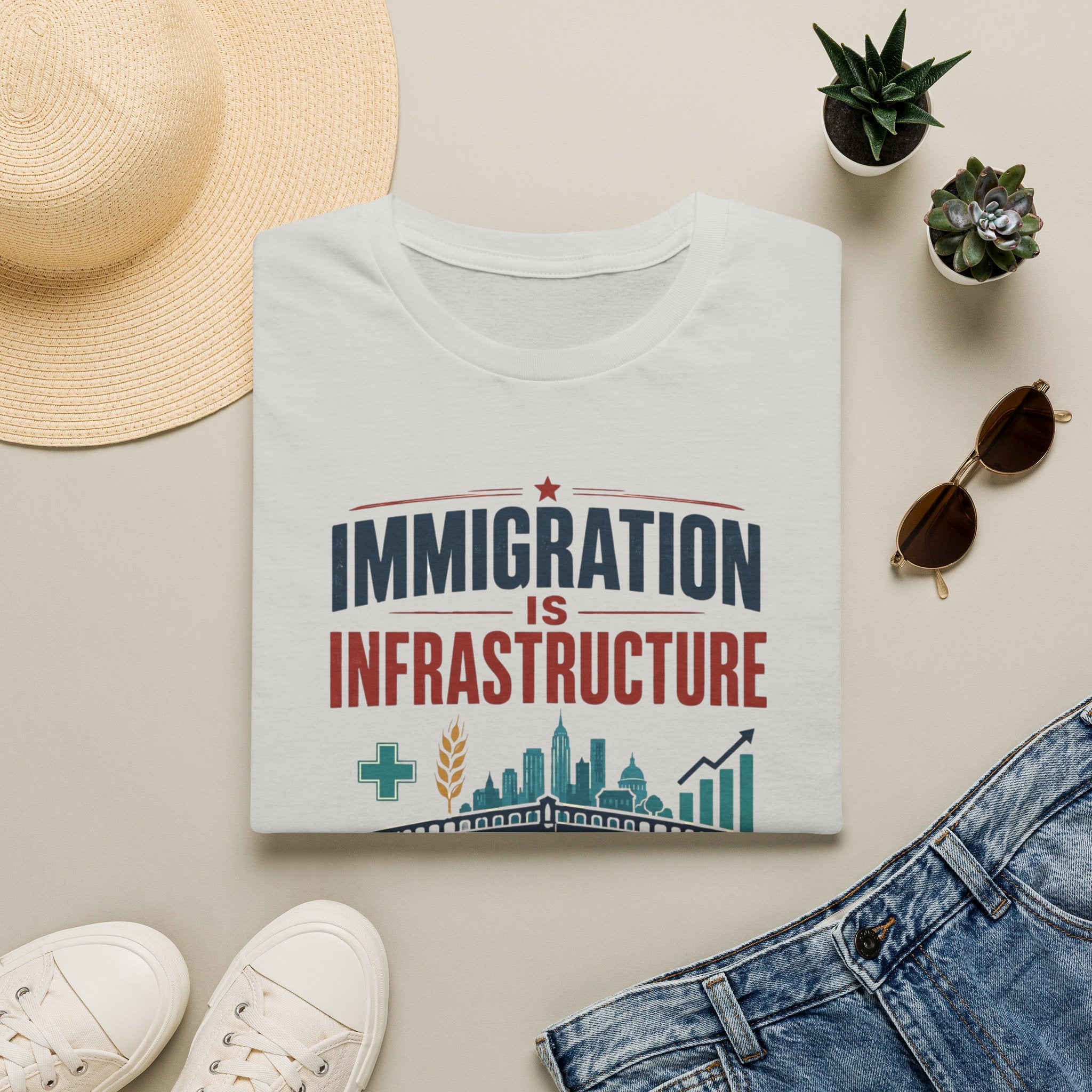 Immigration Is Infrastructure T-Shirt — Pro-Immigrant Advocacy Tee (Build People, Build Futures)