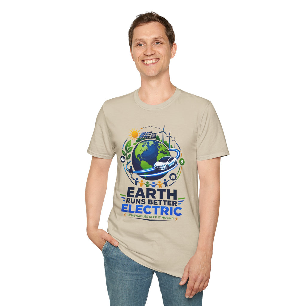 Earth Runs Better Electric Eco-Friendly EV Graphic Tee