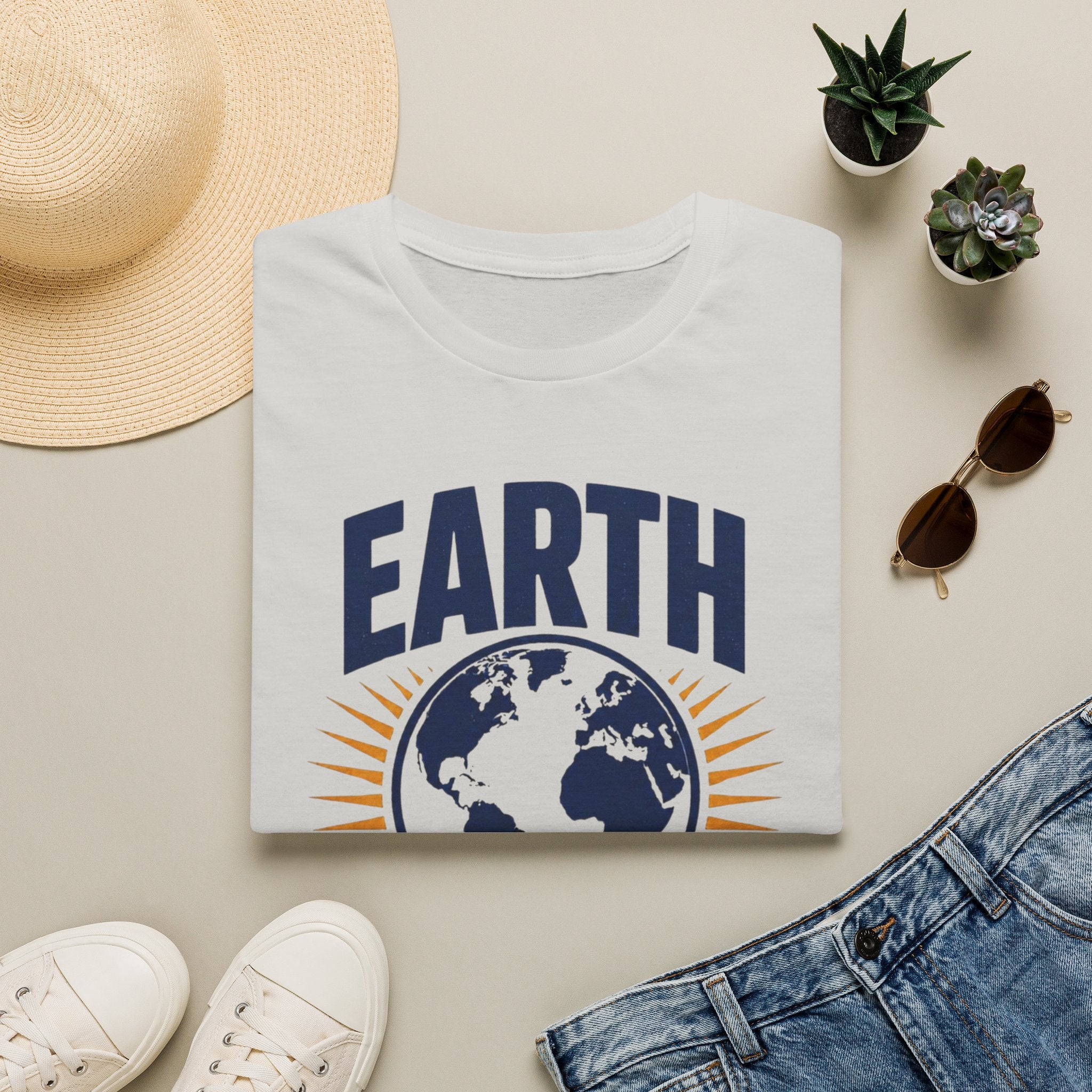 Earth T-Shirt — "Born Here, Right to Live Here" Graphic Tee