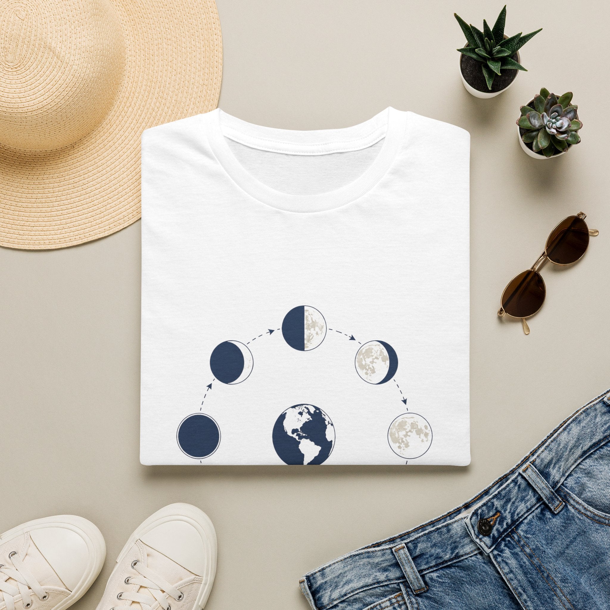 Moon Phase T-Shirt —Lunar Cycle Graphic Tee