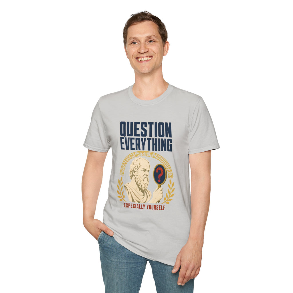 Question Everything T-Shirt — 'Question Everything, Especially Yourself' Vintage Statue Graphic Tee
