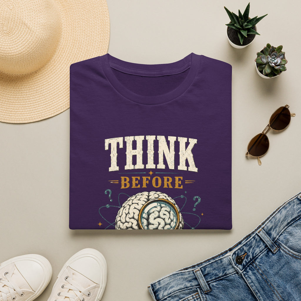Think Before You Believe T-Shirt — Vintage Brain Graphic Tee