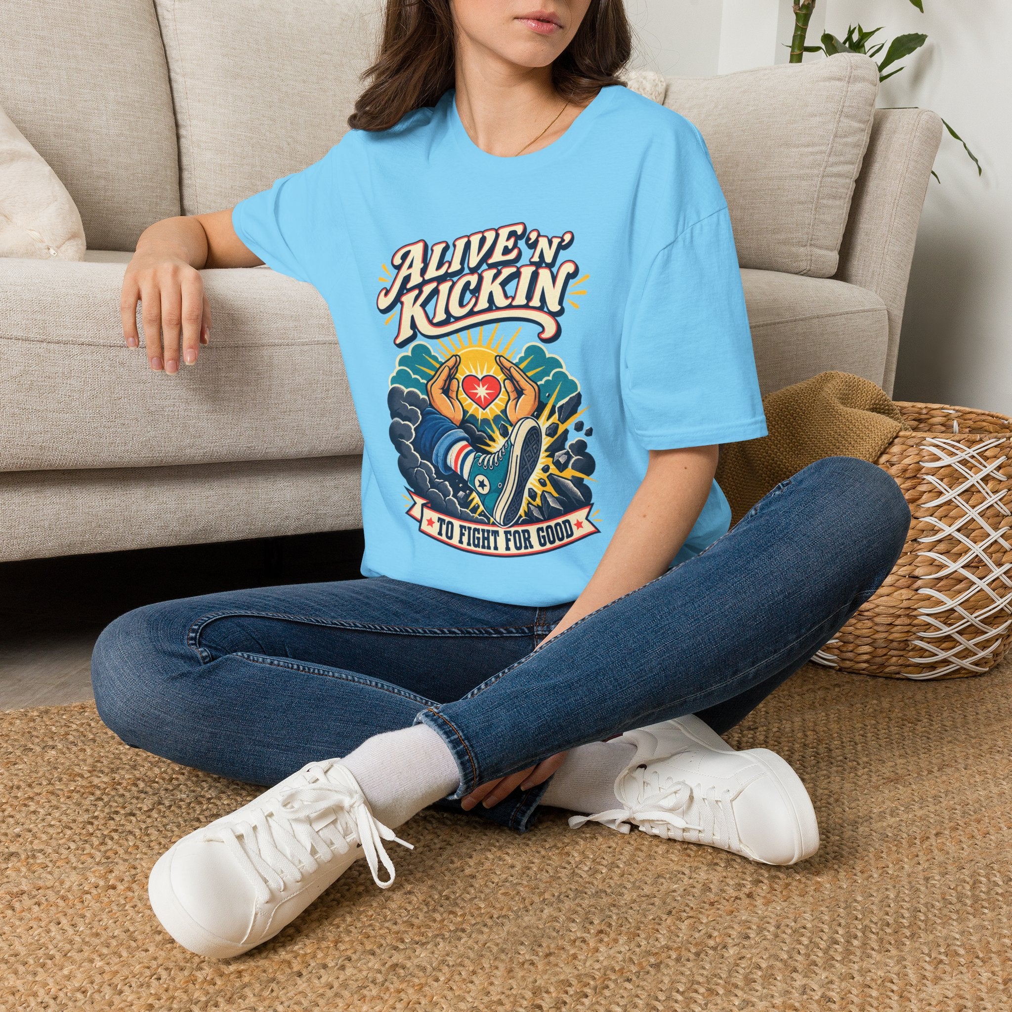 Alive 'N Kickin' Graphic T-Shirt — Retro Sunshine Inspirational Tee