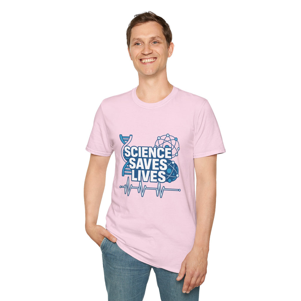 Science Saves Lives T-Shirt — STEM DNA & Heartbeat Graphic Tee