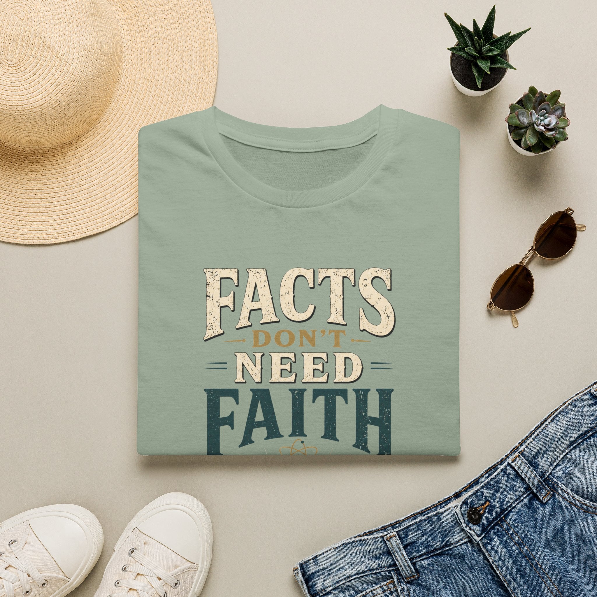 Facts Don’t Need Faith T-Shirt — Skeptical / Science Quote Tee