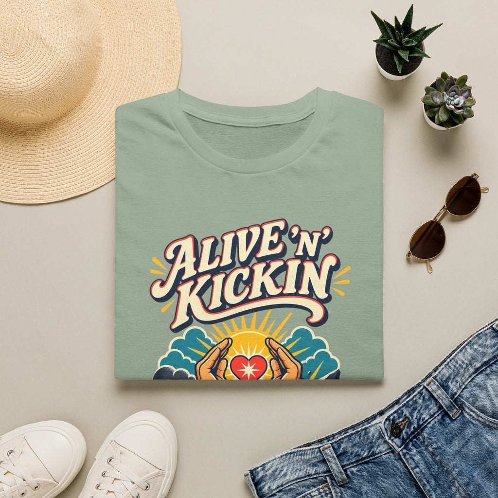 Alive 'N Kickin' Graphic T-Shirt — Retro Sunshine Inspirational Tee