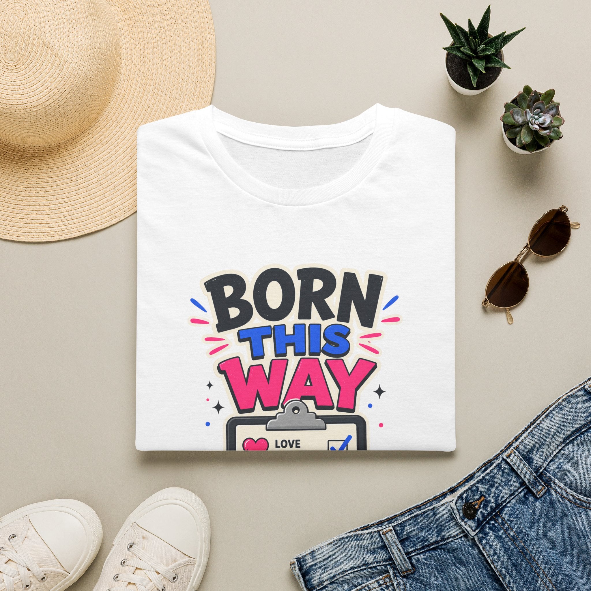 Born This Way T-Shirt — Pride LGBTQ+ Checklist Graphic Tee