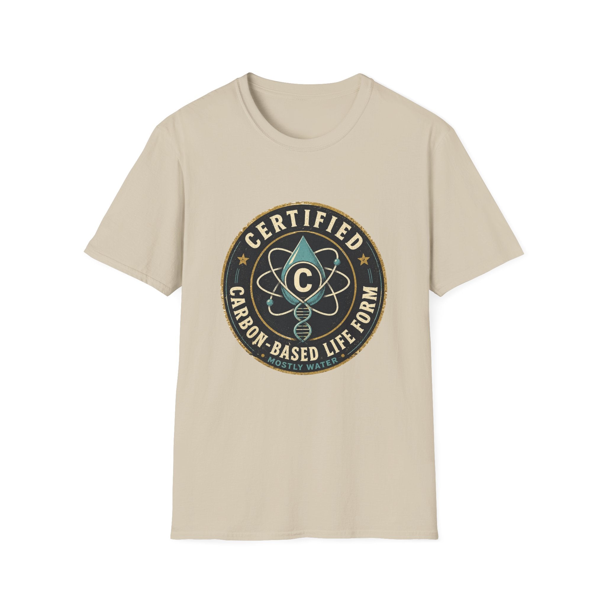 Certified Carbon-Based Lifeform T-Shirt — Funny Science Badge Tee