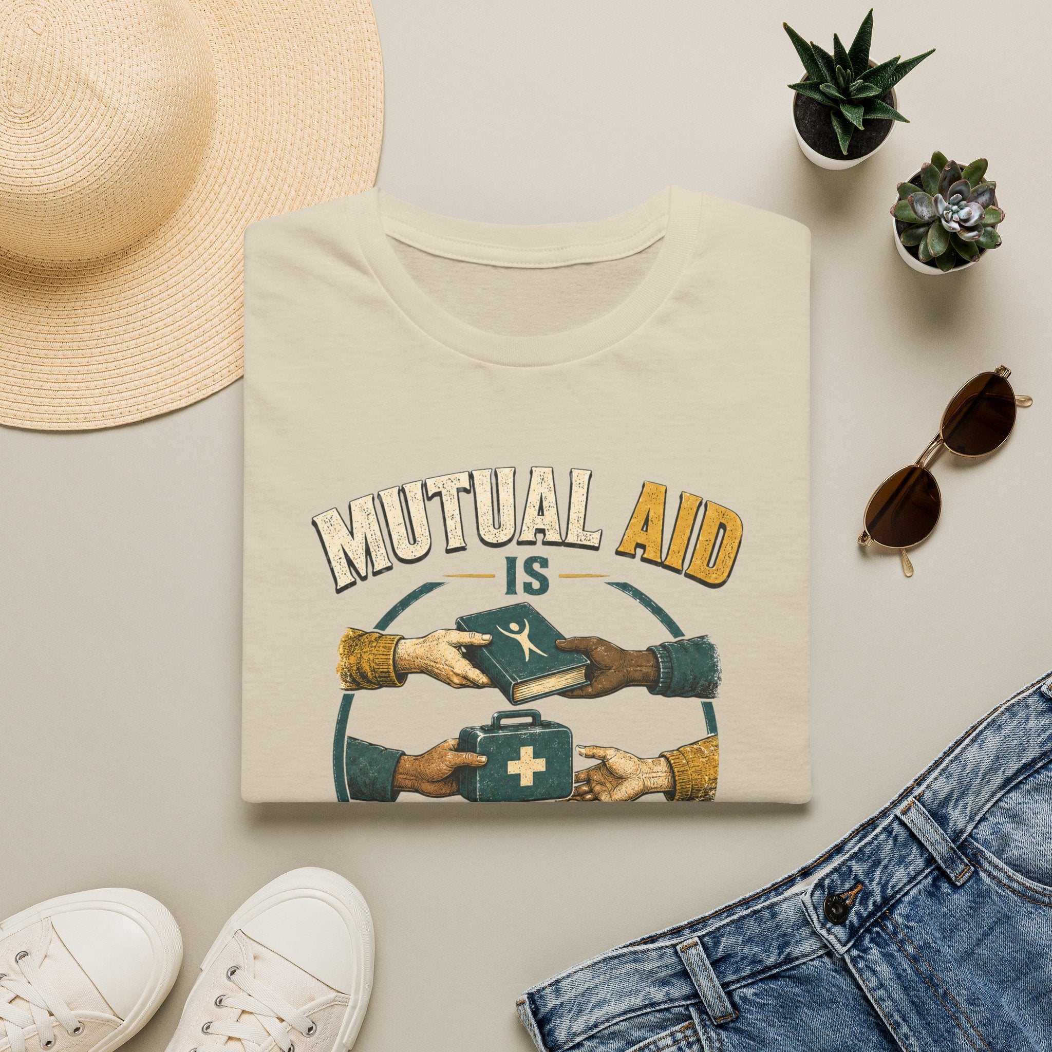 Mutual Aid Is Applied Humanism T-Shirt — Community Support Volunteer Shirt