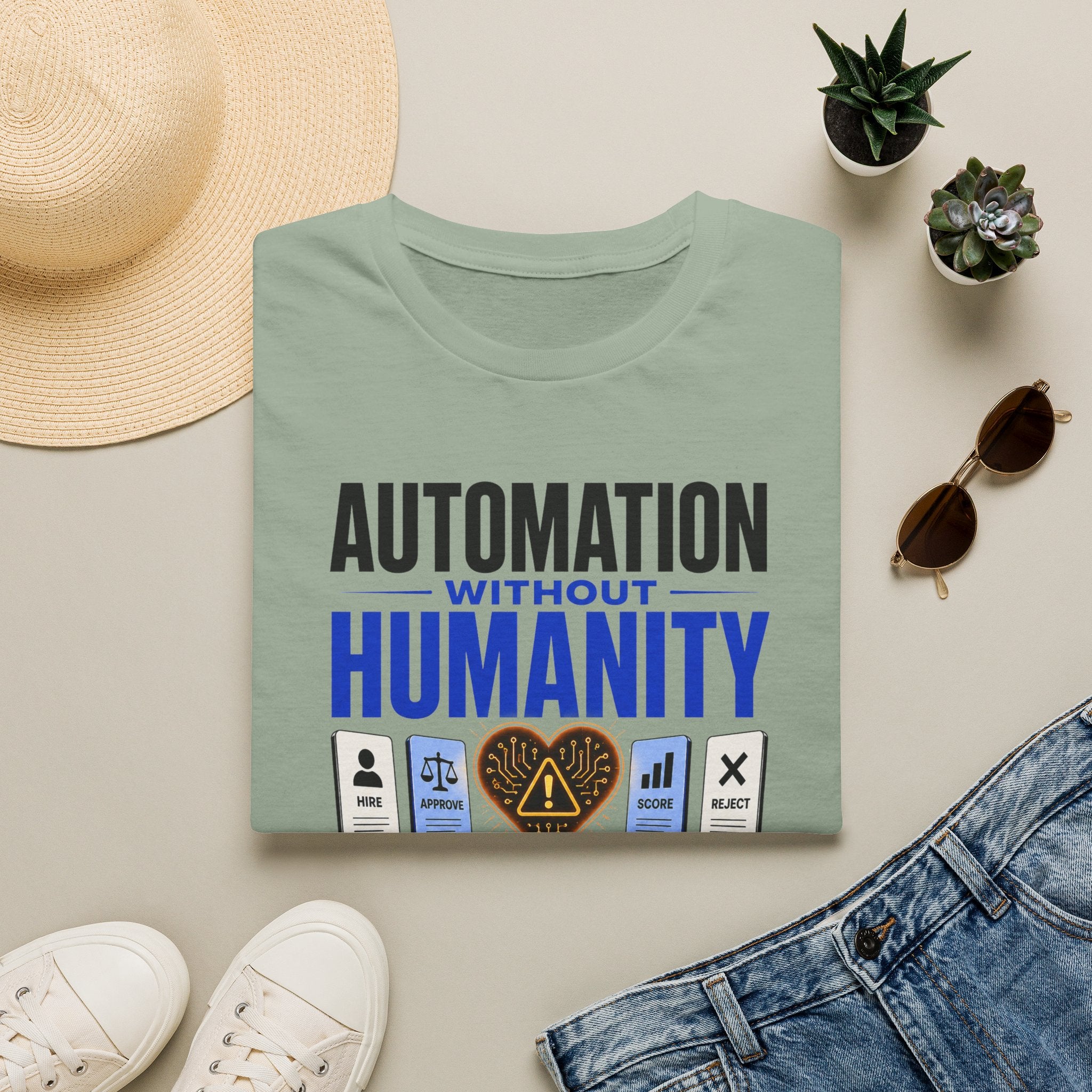 Automation Without Humanity T-Shirt — “Automation Without Humanity Is Just a Faster Mistake” Graphic Tee