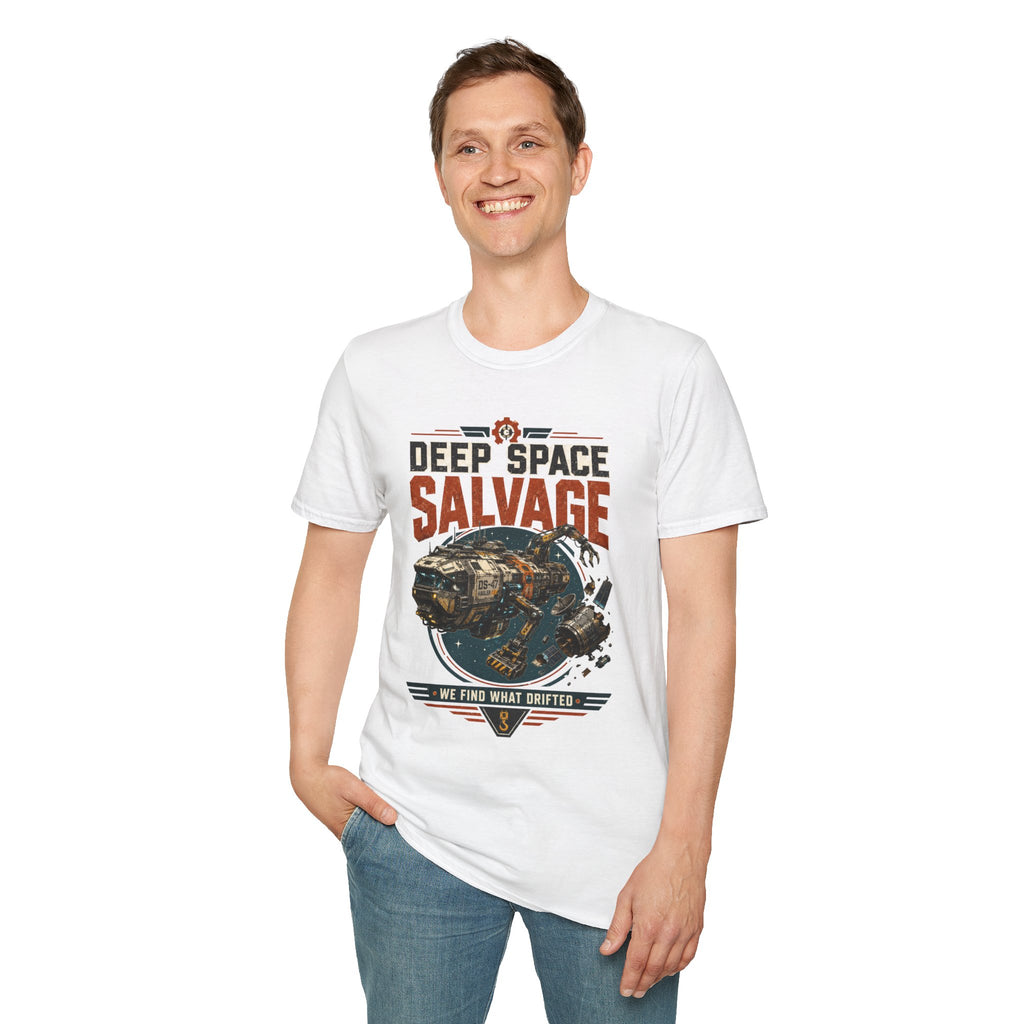 Deep Space Salvage T‑Shirt — Vintage Sci‑Fi Spacecraft Tee
