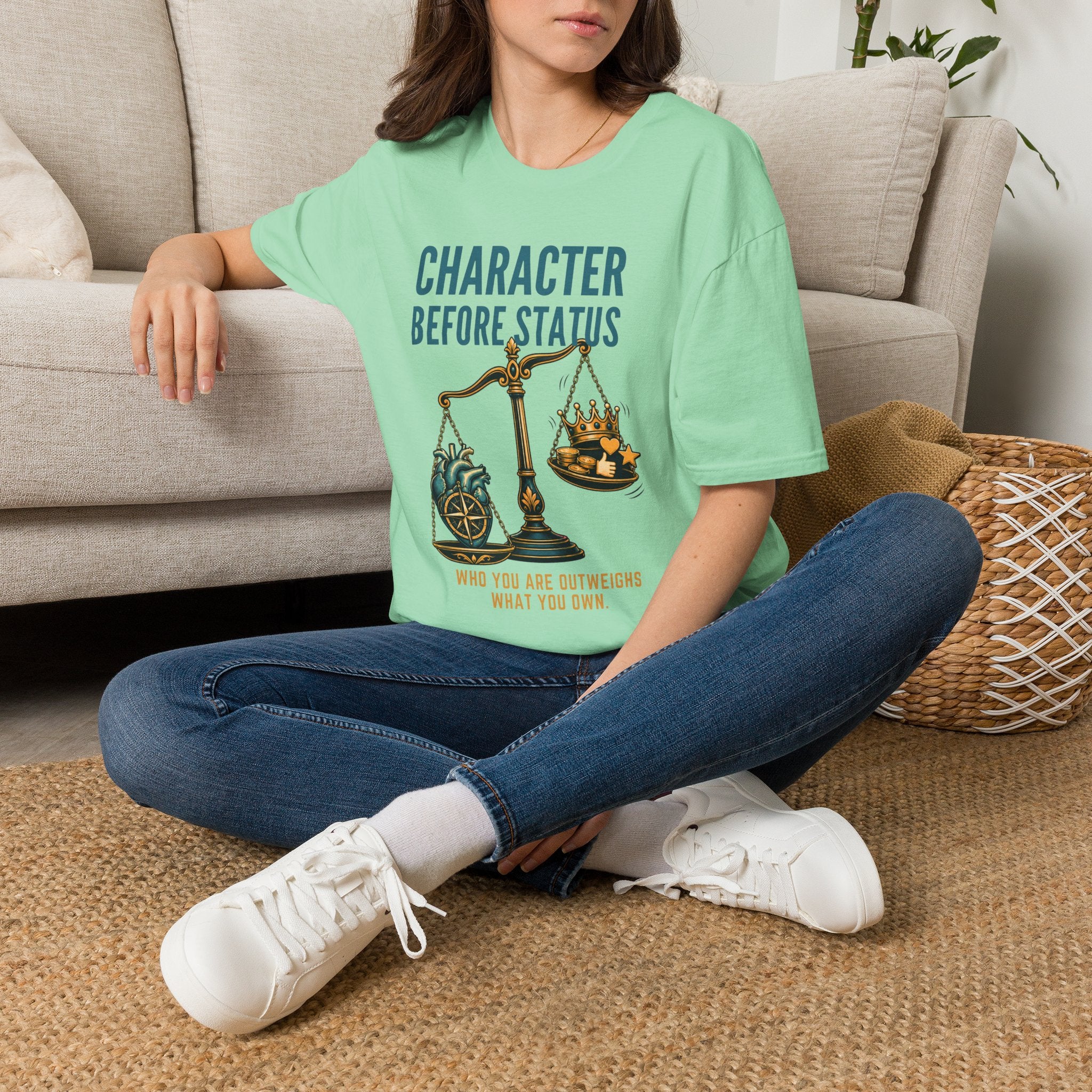 Character Before Status T-Shirt — Scales & Crown Inspirational Graphic Tee