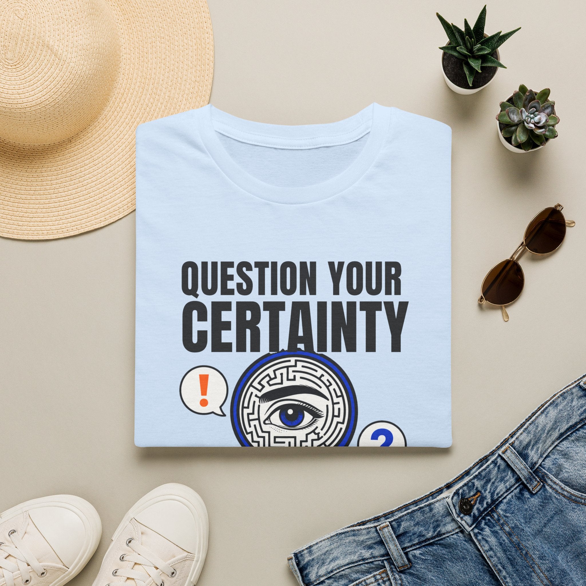 Question Your Certainty T-Shirt — Skeptical Eye Graphic Tee