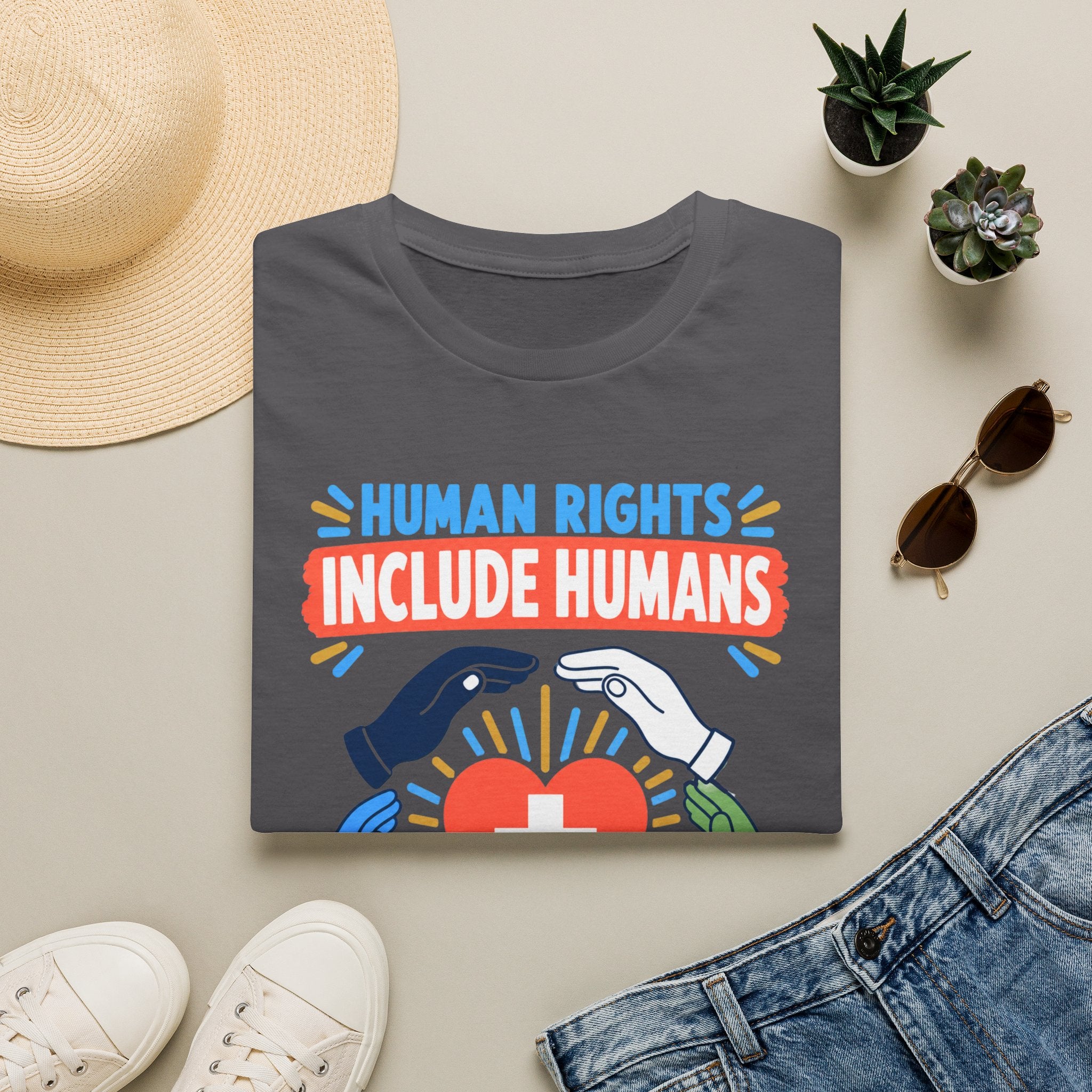 Human Rights Include Humans T-Shirt — Healthcare Worker Solidarity Tee