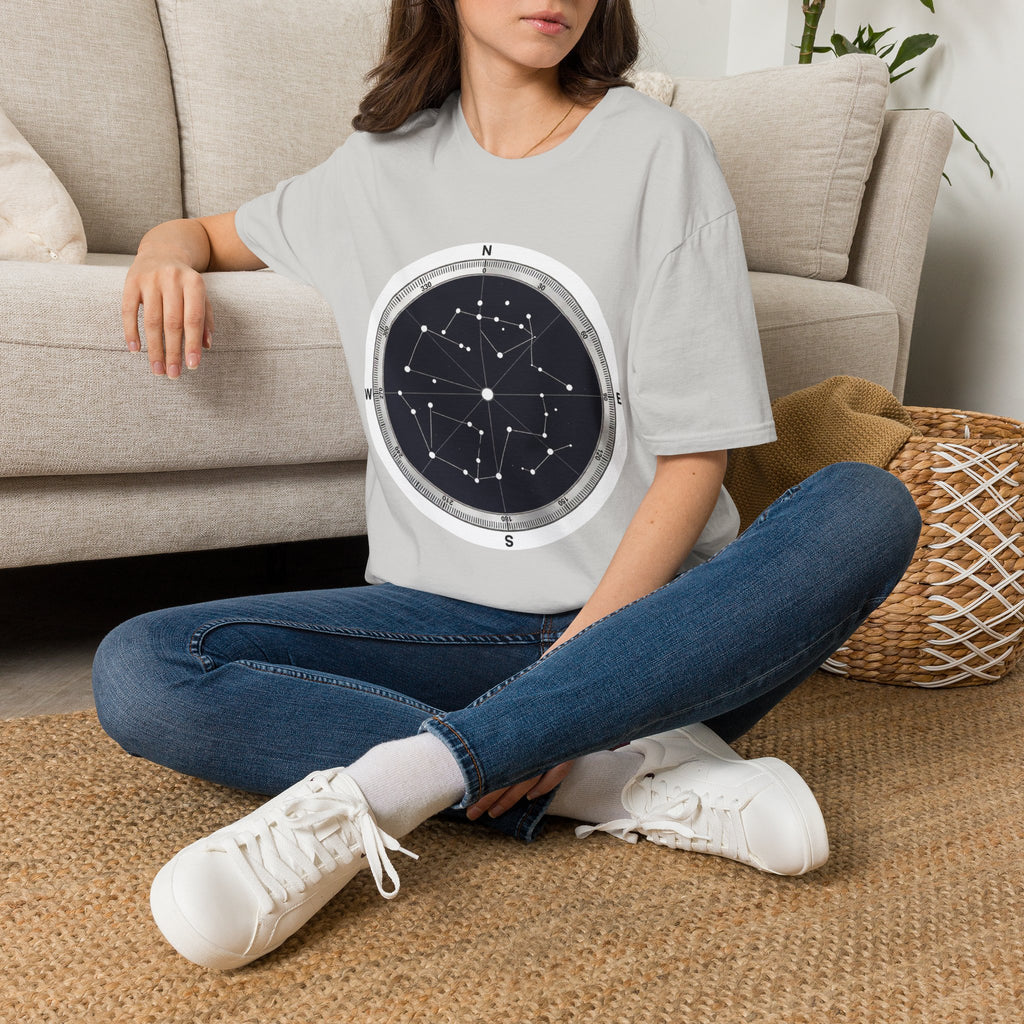 Constellation Compass T-Shirt — Night Sky Star Map Tee