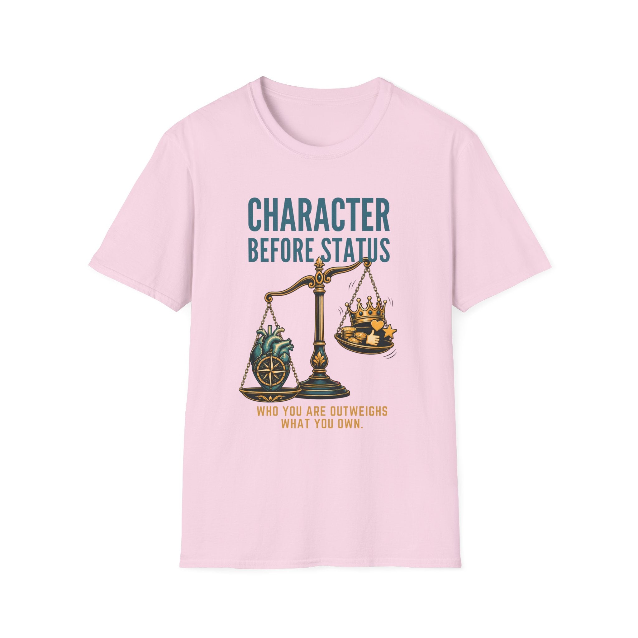 Character Before Status T-Shirt — Scales & Crown Inspirational Graphic Tee