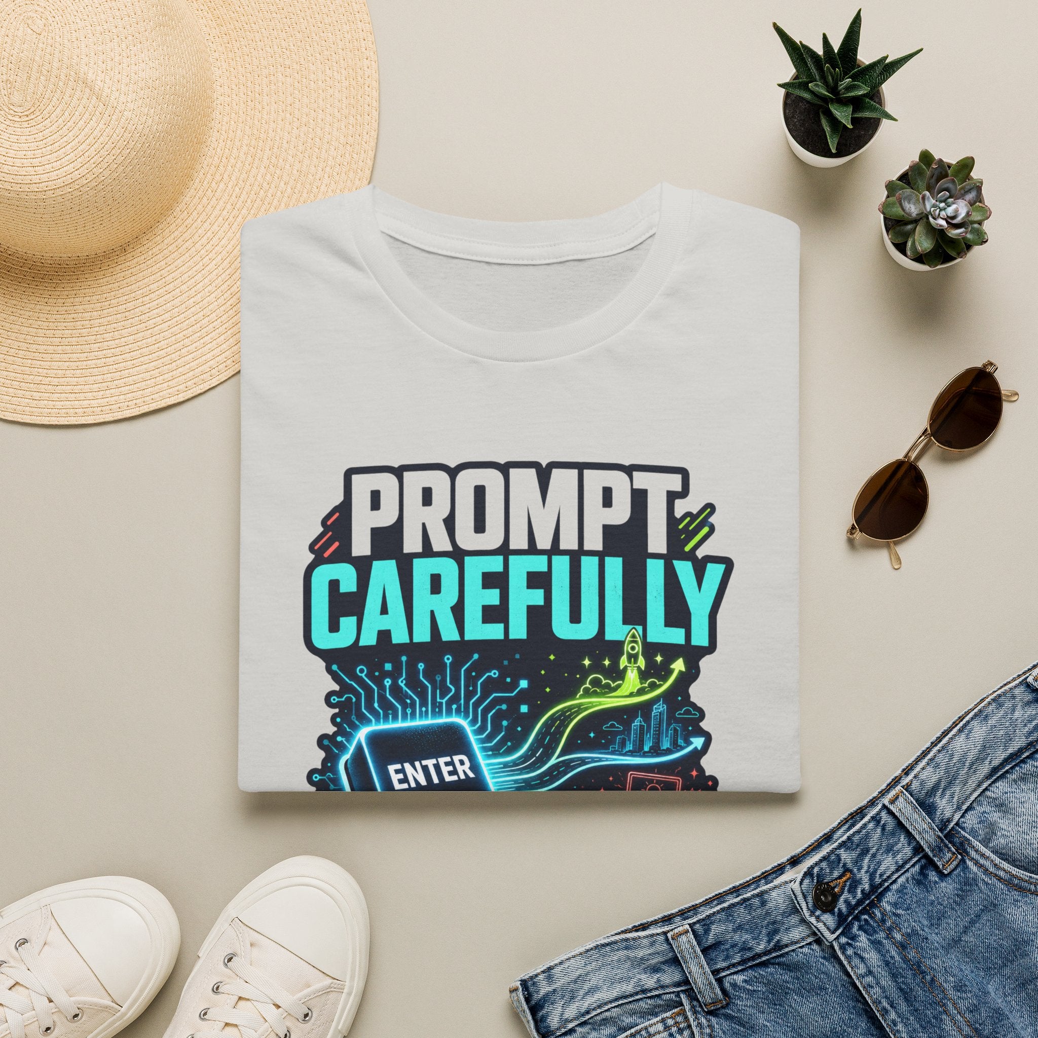 Prompt Carefully T-Shirt — "Prompt Carefully" AI Humor Tee
