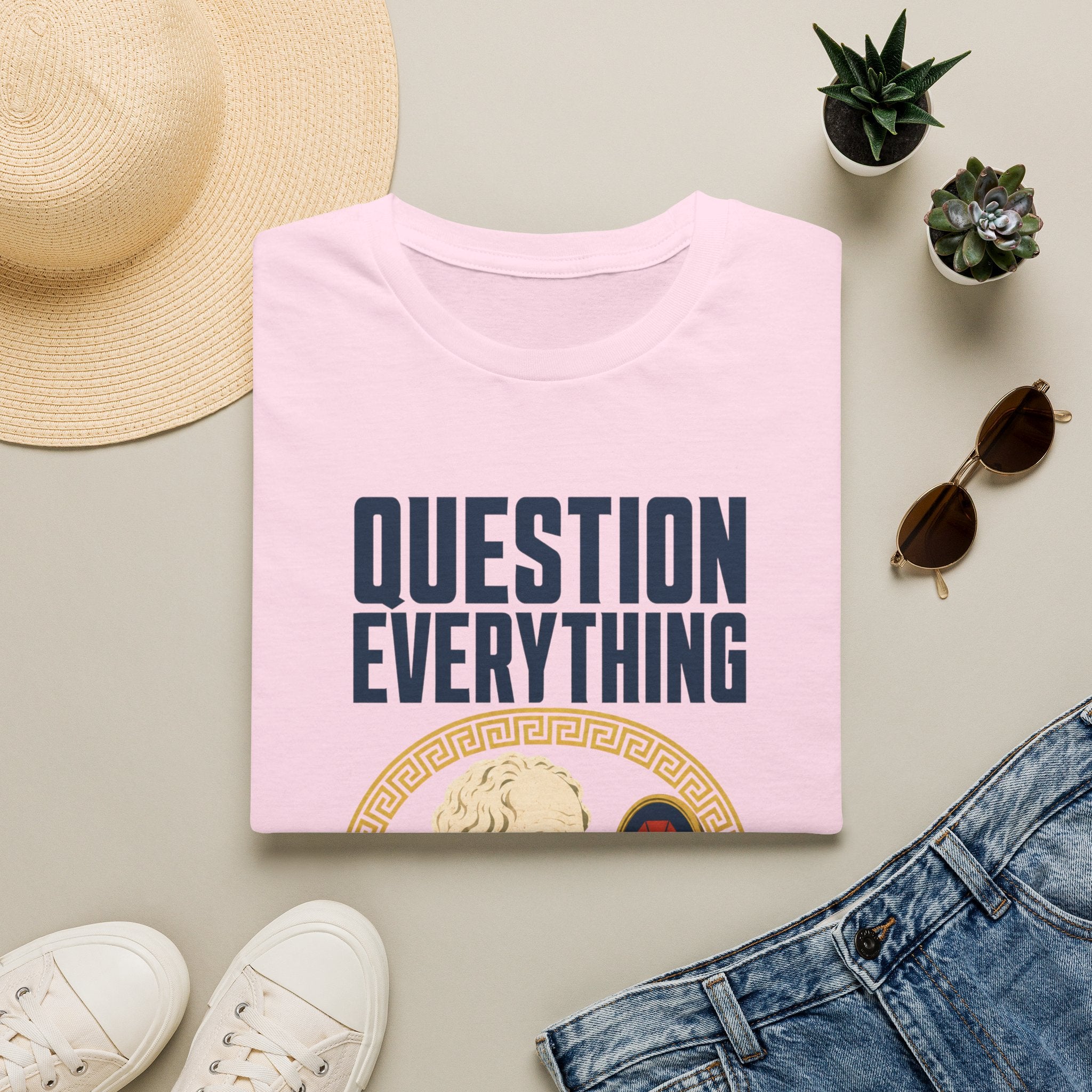 Question Everything T-Shirt — 'Question Everything, Especially Yourself' Vintage Statue Graphic Tee