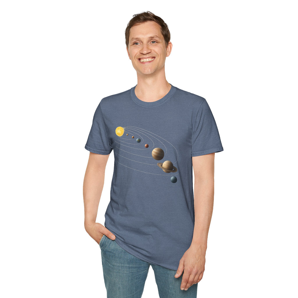 Solar System Graphic T-Shirt — Minimal Planet Lineup Tee
