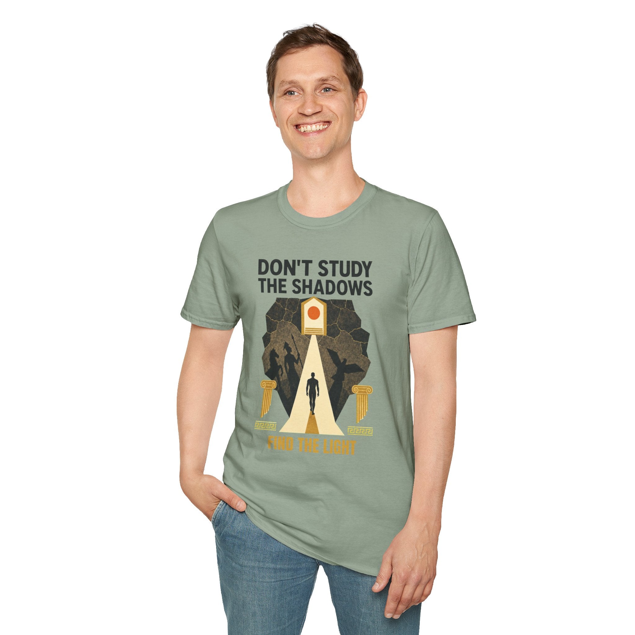 "Don't Study the Shadows, Find the Light" Inspirational Graphic Tee