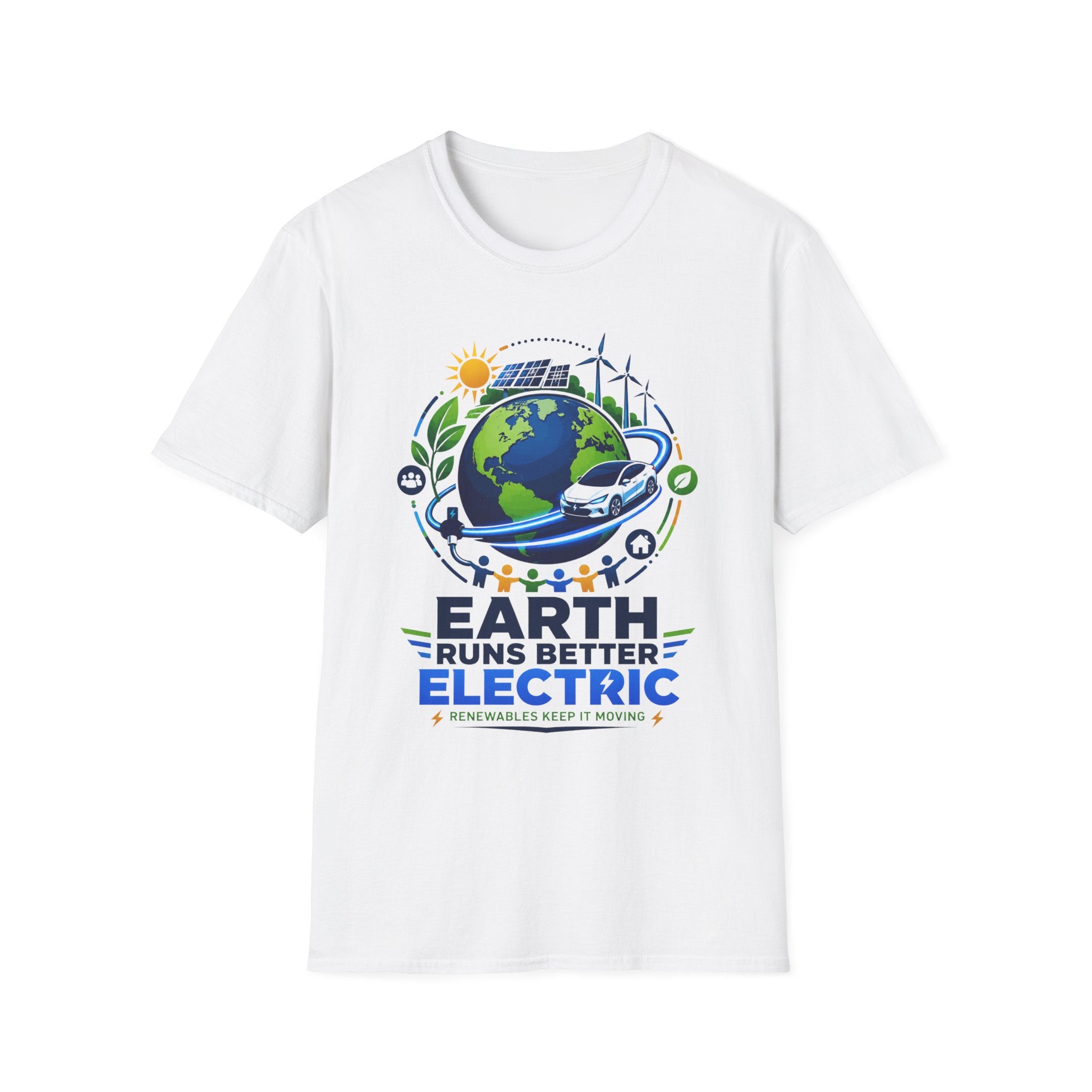 Earth Runs Better Electric Eco-Friendly EV Graphic Tee