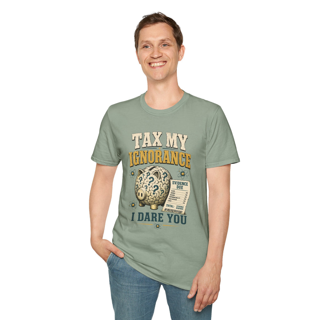 Tax My Ignorance T-Shirt – Funny Political Piggy Bank Design