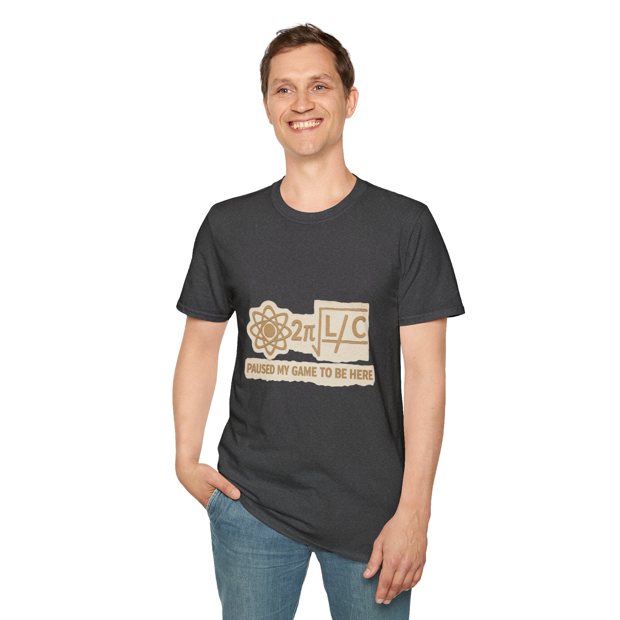 Physics Joke T-Shirt — '2π L/C' Retro Atom Graphic (I Used My Game to Be Here)