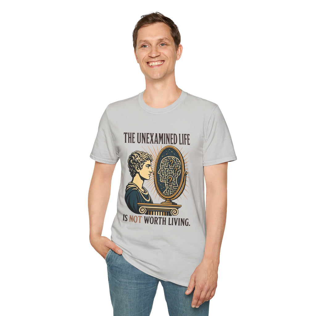 'The Unexamined Life' Philosophical Graphic Tee (Mirror Maze Design)