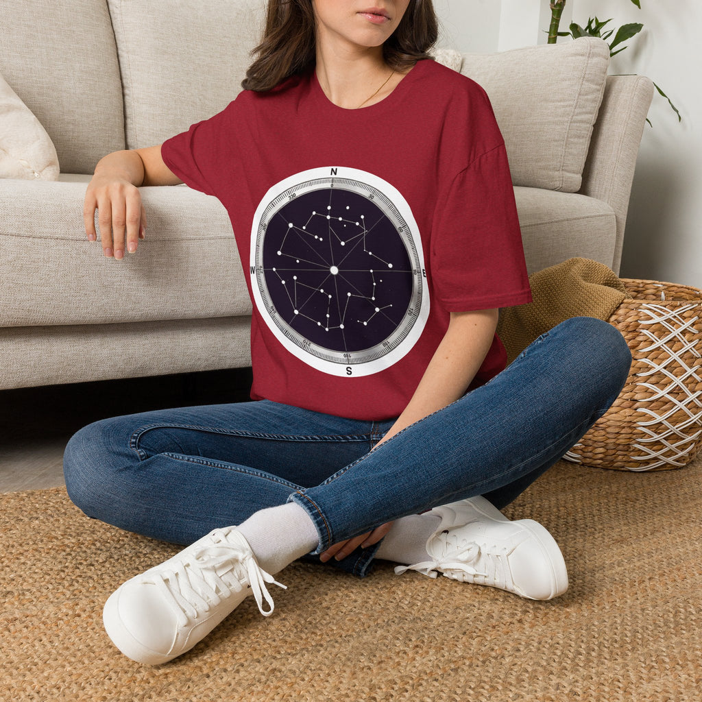Constellation Compass T-Shirt — Night Sky Star Map Tee