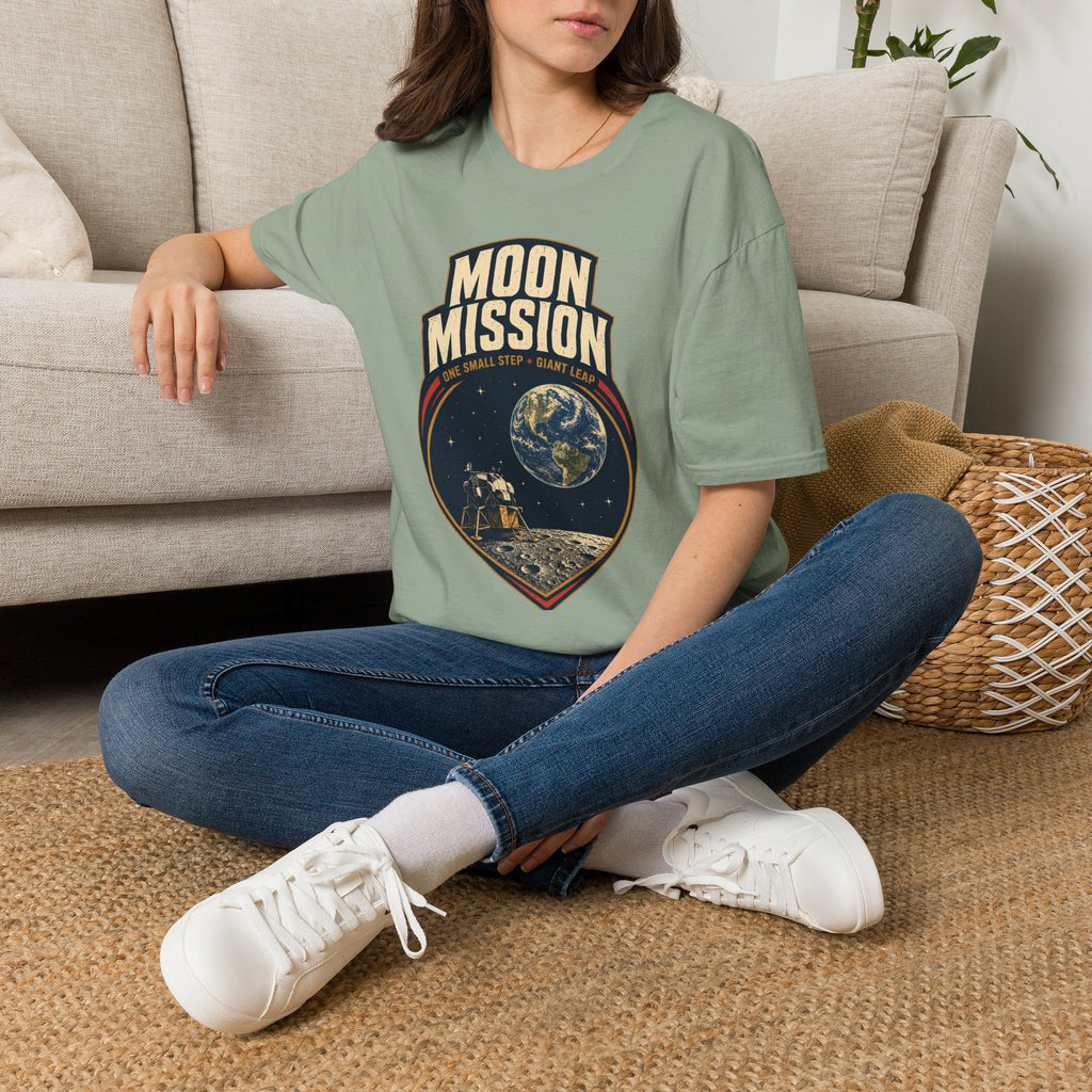 Moon Mission T‑Shirt — Retro Space Exploration Tee (“One Small Step, Giant Leap”)