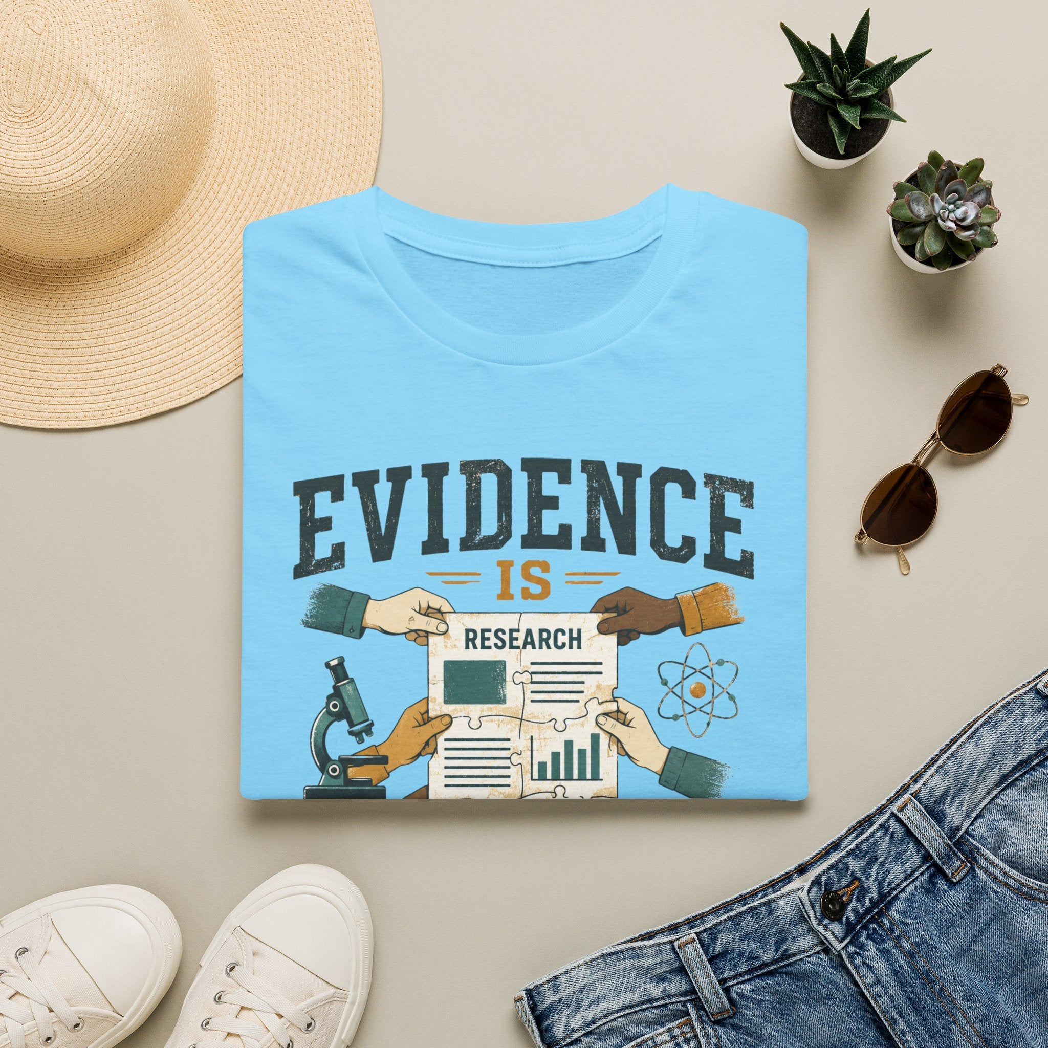 Evidence Is Research T-Shirt — "Evidence Is Collective Labor" Science Graphic Tee
