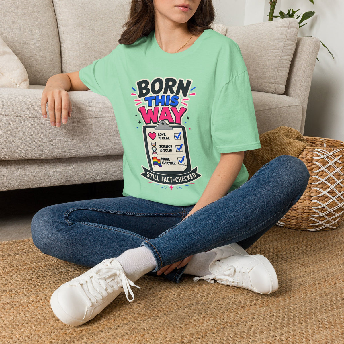 Born This Way T-Shirt — Pride LGBTQ+ Checklist Graphic Tee